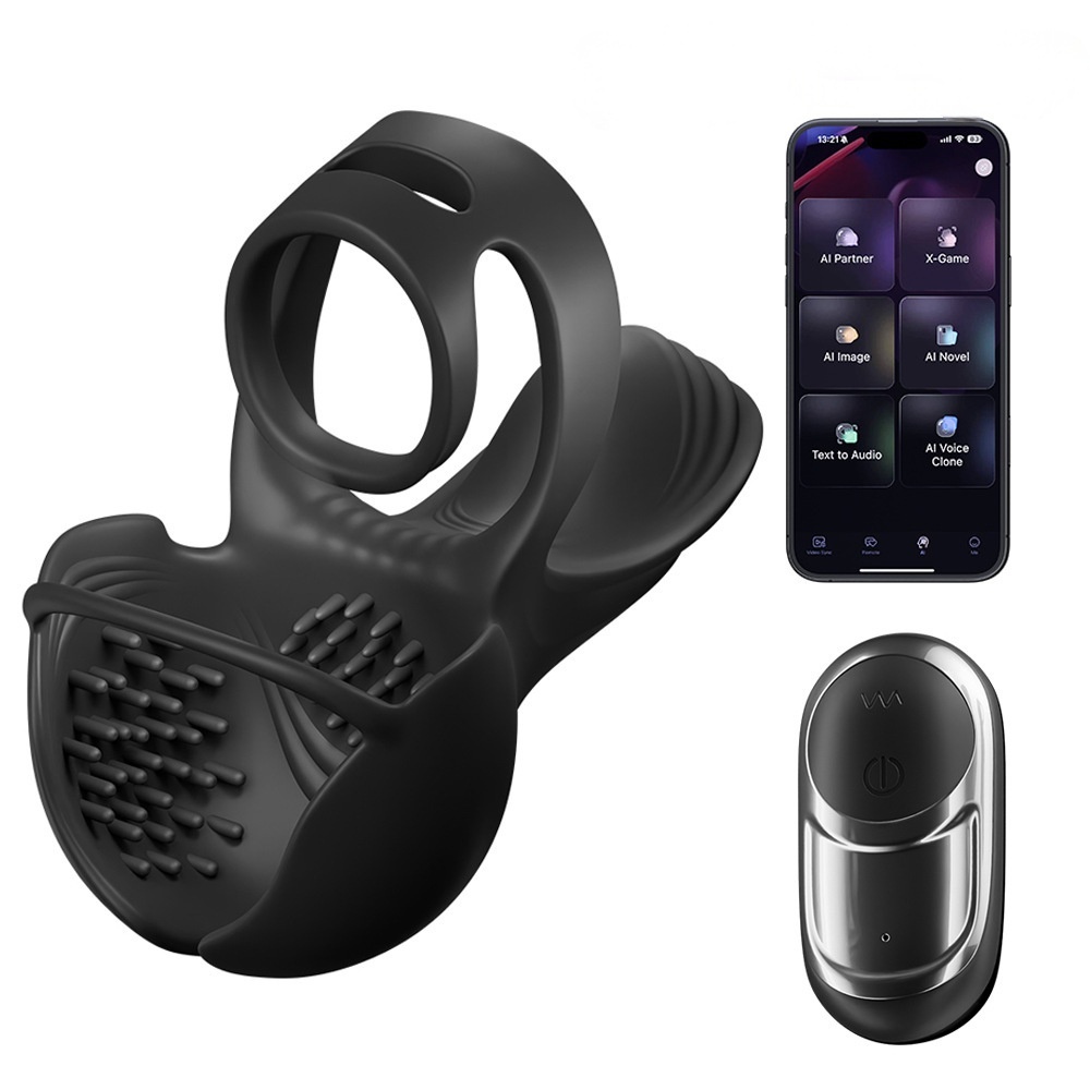 360° Testicle Full Coverage Stimulator Penis Trainer Cock Ring - Black - image 1