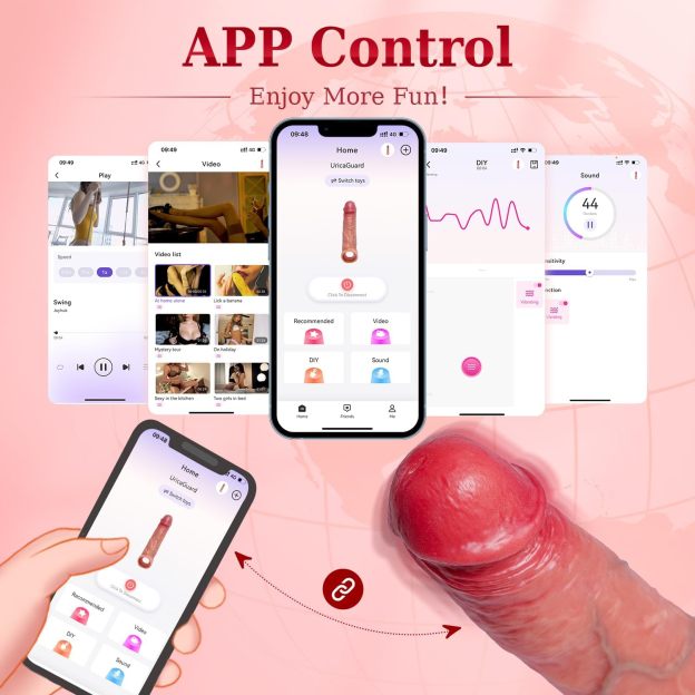App Control Vibrating Realistic Penis Sleeve-WeLovePlugs