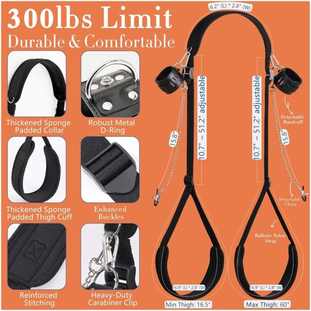 Multi-Mode BDSM Bondage Kit – Adjustable Wrist & Ankle Restraints & Accessories for Couples - image 6