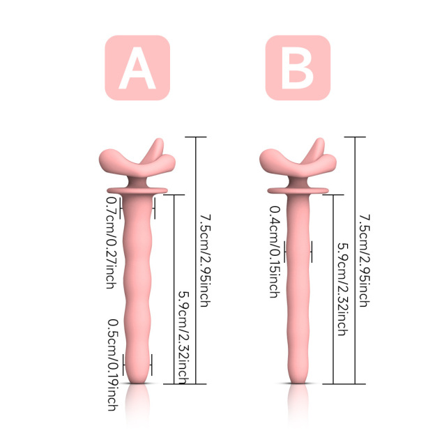 2.95'' Pink Tongue Silicone Urethral Sound Rod Penis Plug-WeLovePlugs