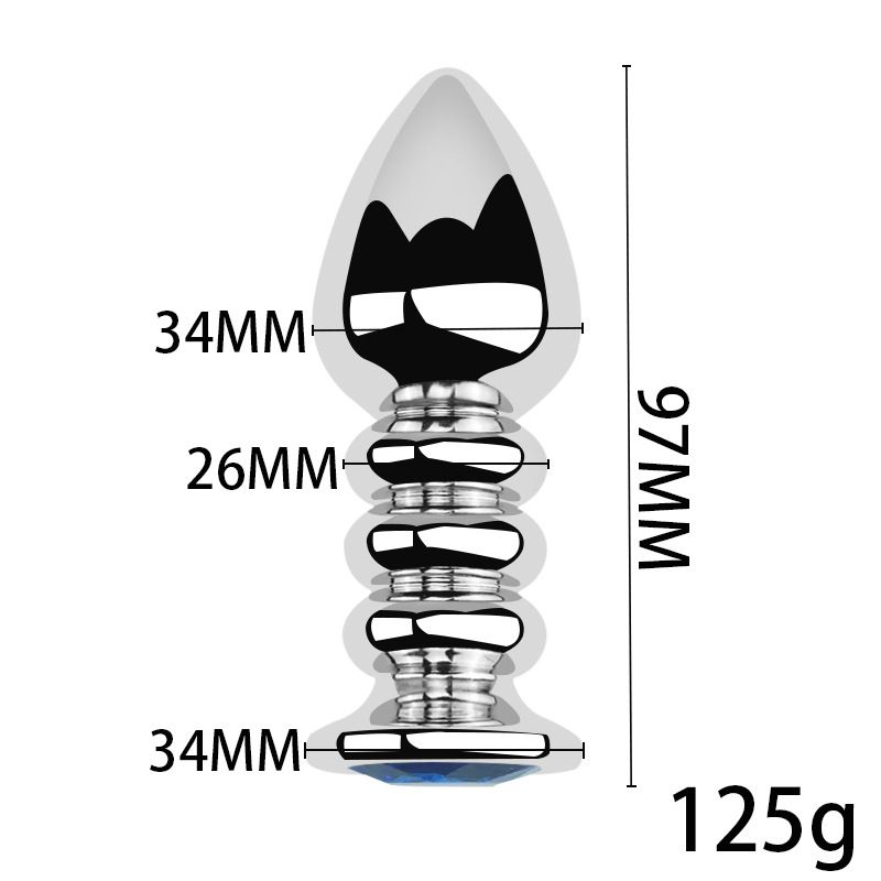 3-Piece Stainless Steel Crystal Butt Plug Set - image 7