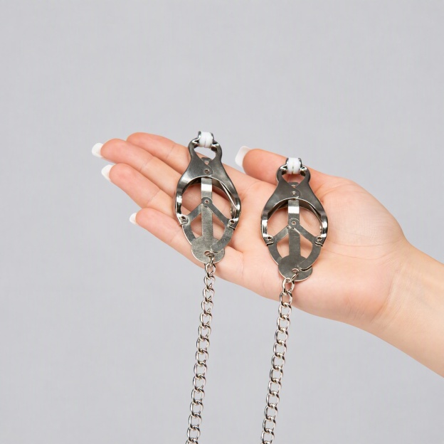 Industrial Clover Metal Nipple Clamps with Textured Pads - image 3