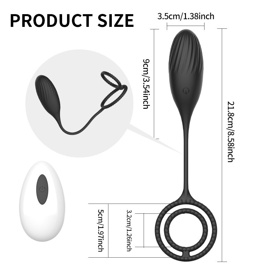 Rechargeable Silicone Butt Plug with Dual Rings & 10 Vibrations