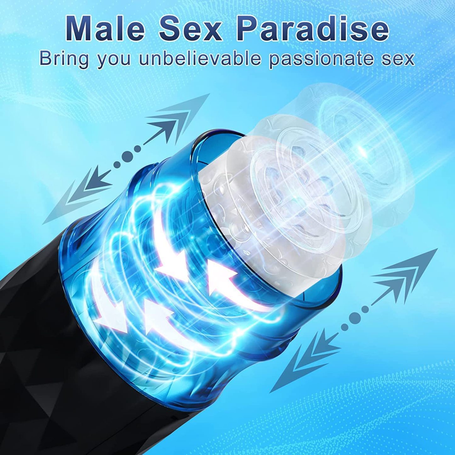 Auto-Stroking Masturbator – Thrusting/Rotating Male Toy with 8 Modes
