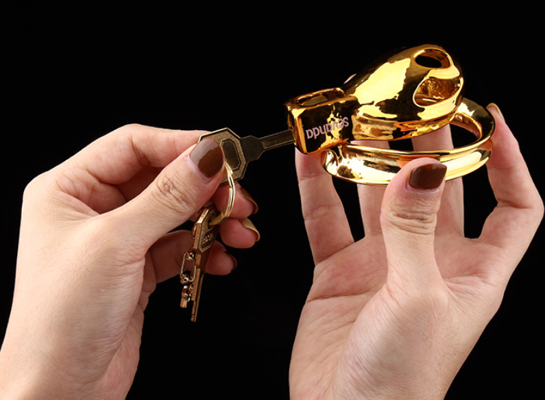 Sissy Gold Chastity Cage -WeLovePlugs