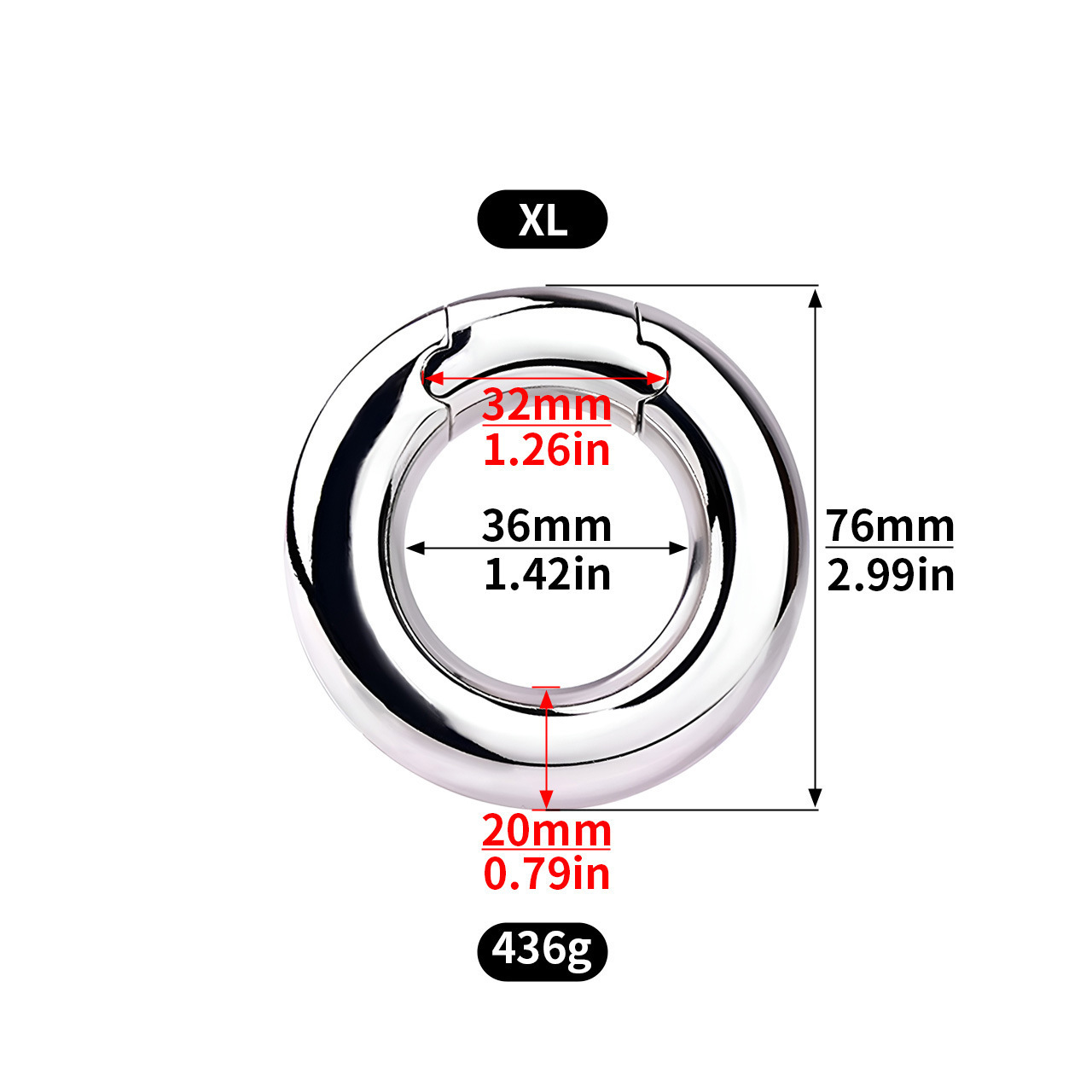Stainless Steel Locking Cock Ring-WeLovePlugs