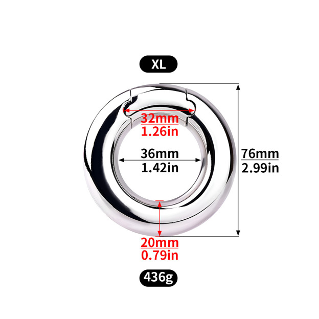 Stainless Steel Locking Cock Ring-WeLovePlugs