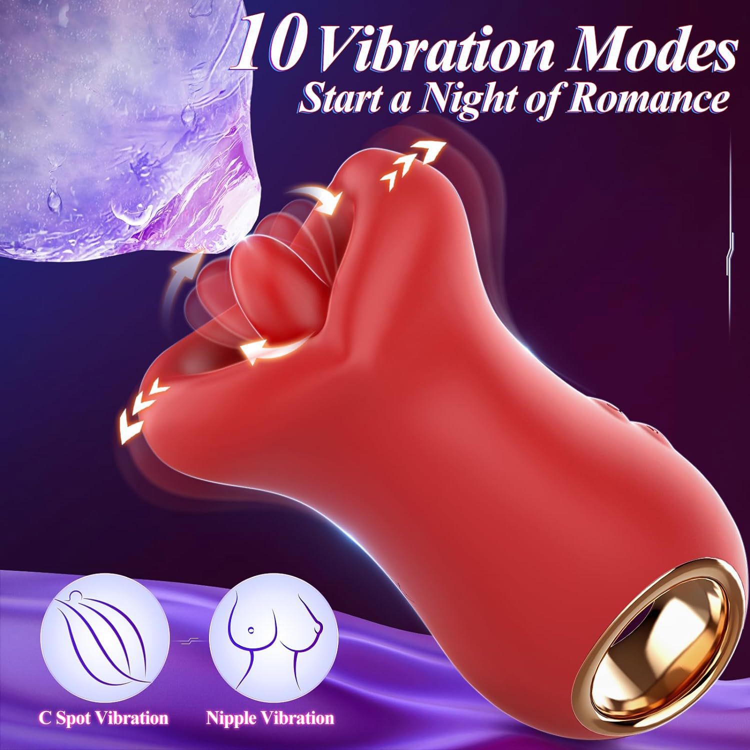 360° Triple-Action Rose Vibrator Tongue Licking Rose Toy-WeLovePlugs