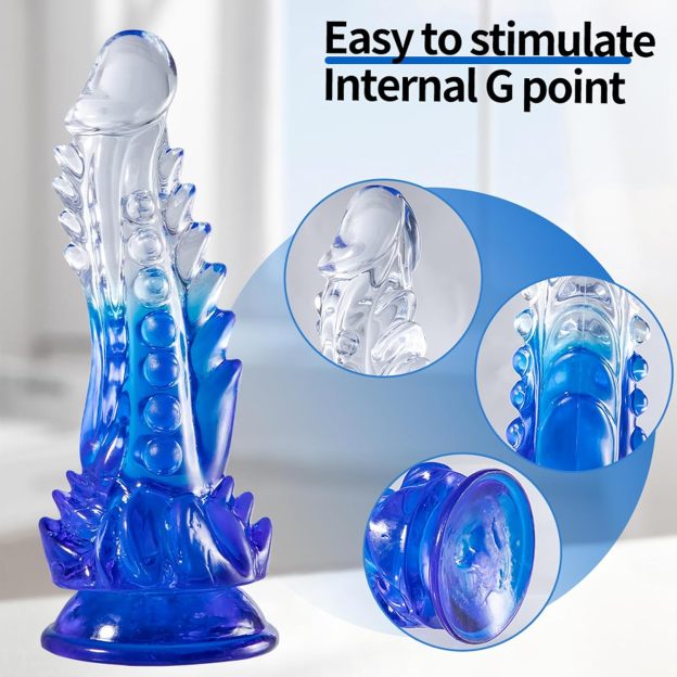 Crystal Clear Curved TPE Dildo for Women – 8.86 Inches - image 5