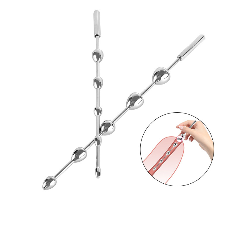 Stainless Steel Beaded Urethral Sounding Rod -WeLovePlugs