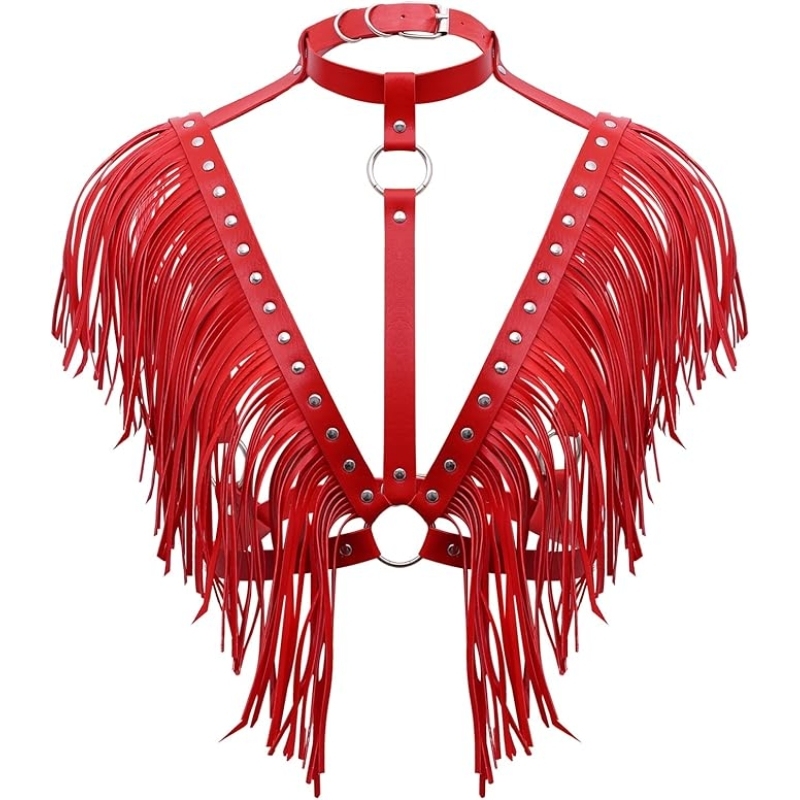 FlexLuxe Adjustable Lingerie Harness Tassel Cape-WeLovePlugs