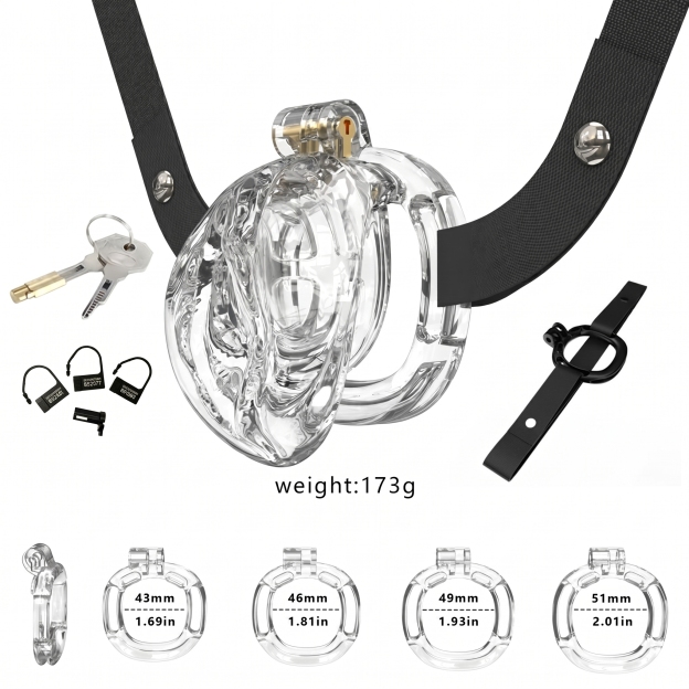StealthFlex Adjustable Chastity Cage - Transparent - image 3