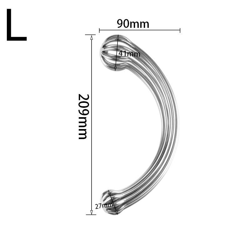 Hallow Curved Stainless Steel Dual-ended Butt Plug Dildo Massage Wand-WeLovePlugs