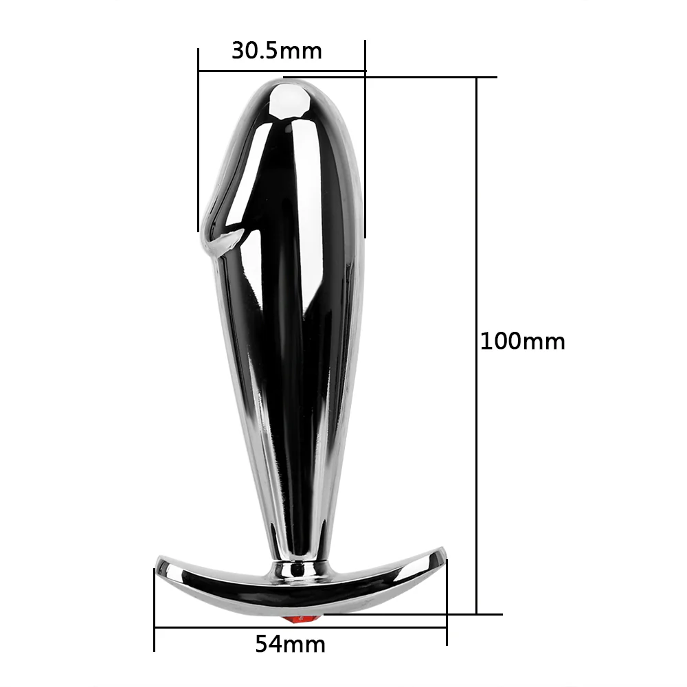 Stainless Steel Realistic Cock Head Anal Butt Plug Anal Trainer