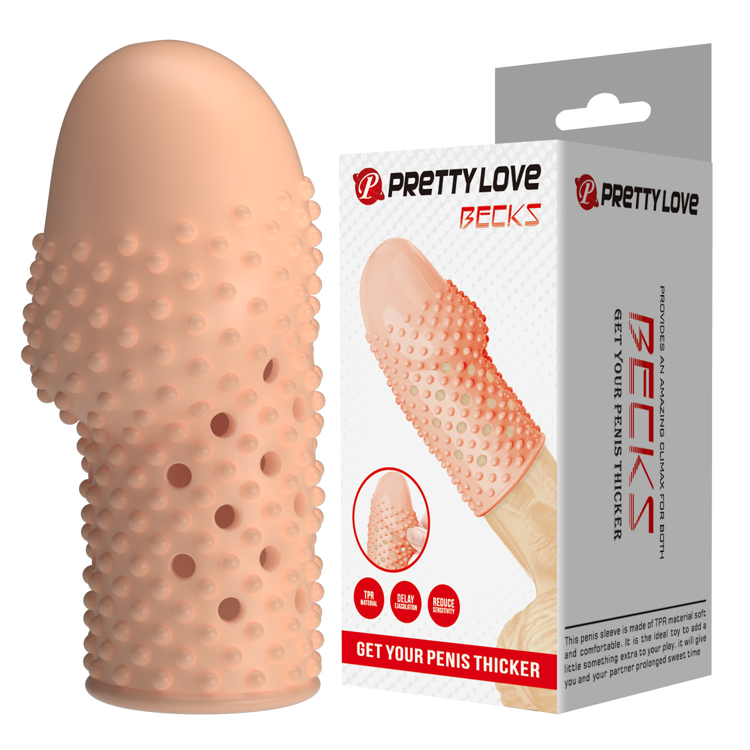 PRETTYLOVE Becks Penis Sleeve - Natural Skin Tone - image 5