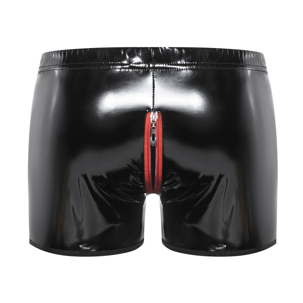 Men's Patent Leather Zipper Boxer Shorts - image 3