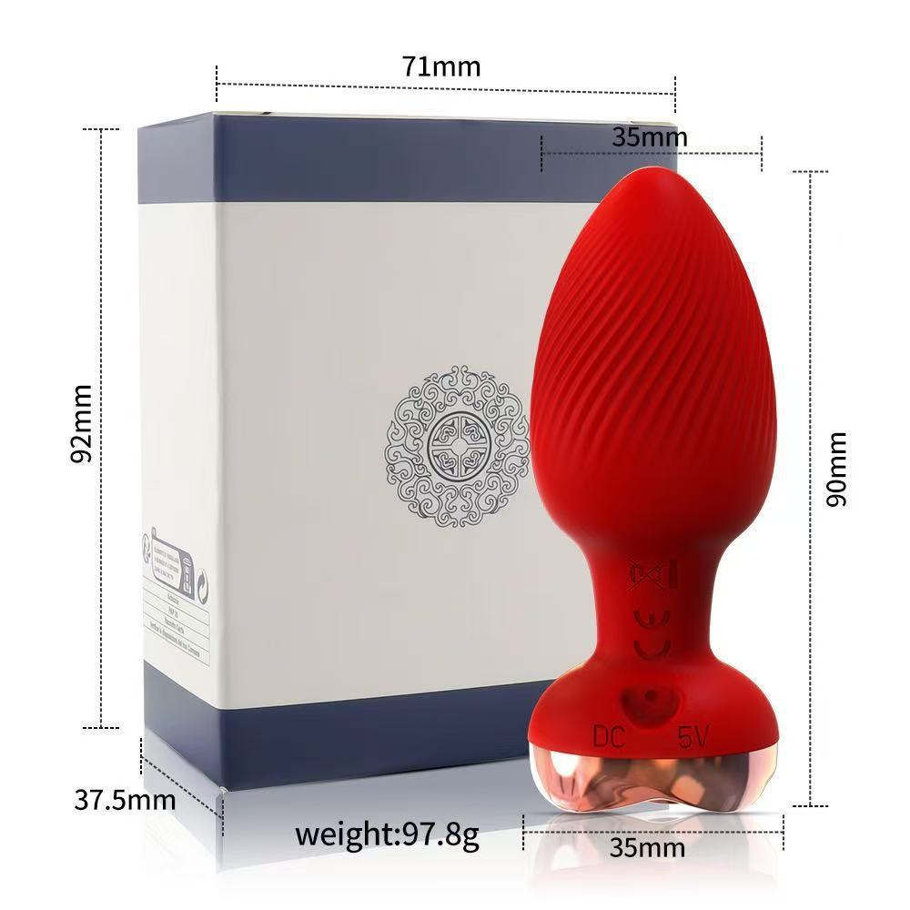 Rose Style Sex Toy Anal Plug Vibrator With Remote Wireless Control