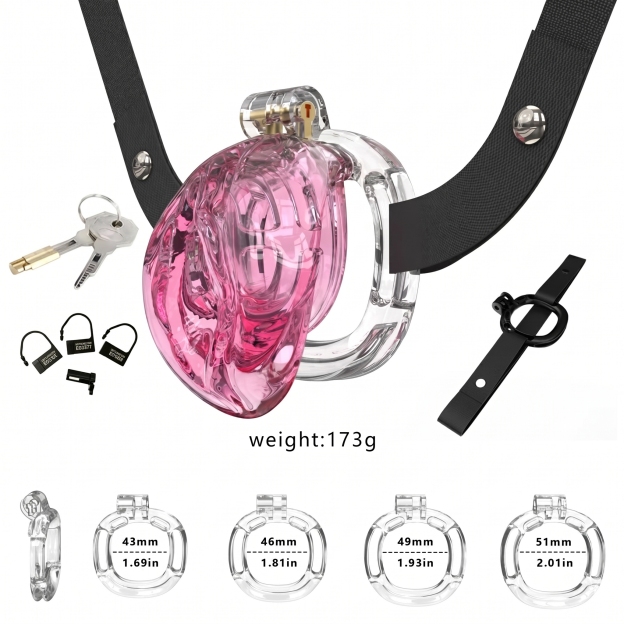 StealthFlex Adjustable Chastity Cage - Pink-transparent - image 4