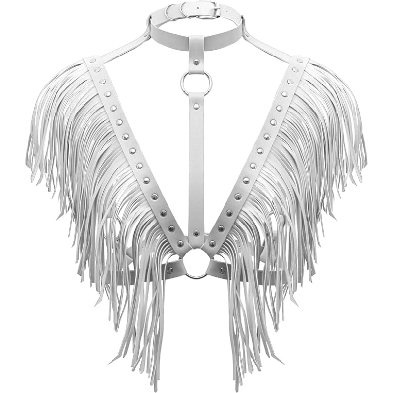 FlexLuxe Adjustable Lingerie Harness Tassel Cape-WeLovePlugs