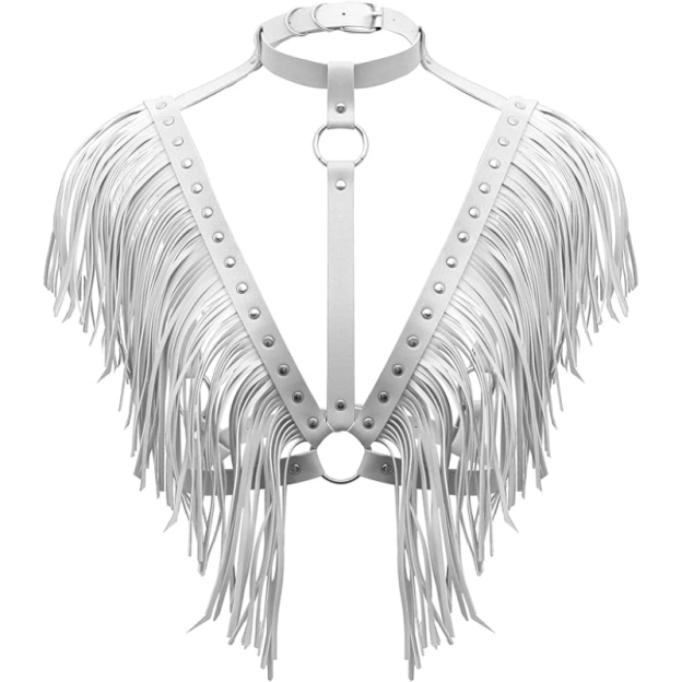 FlexLuxe Adjustable Lingerie Harness Tassel Cape-WeLovePlugs
