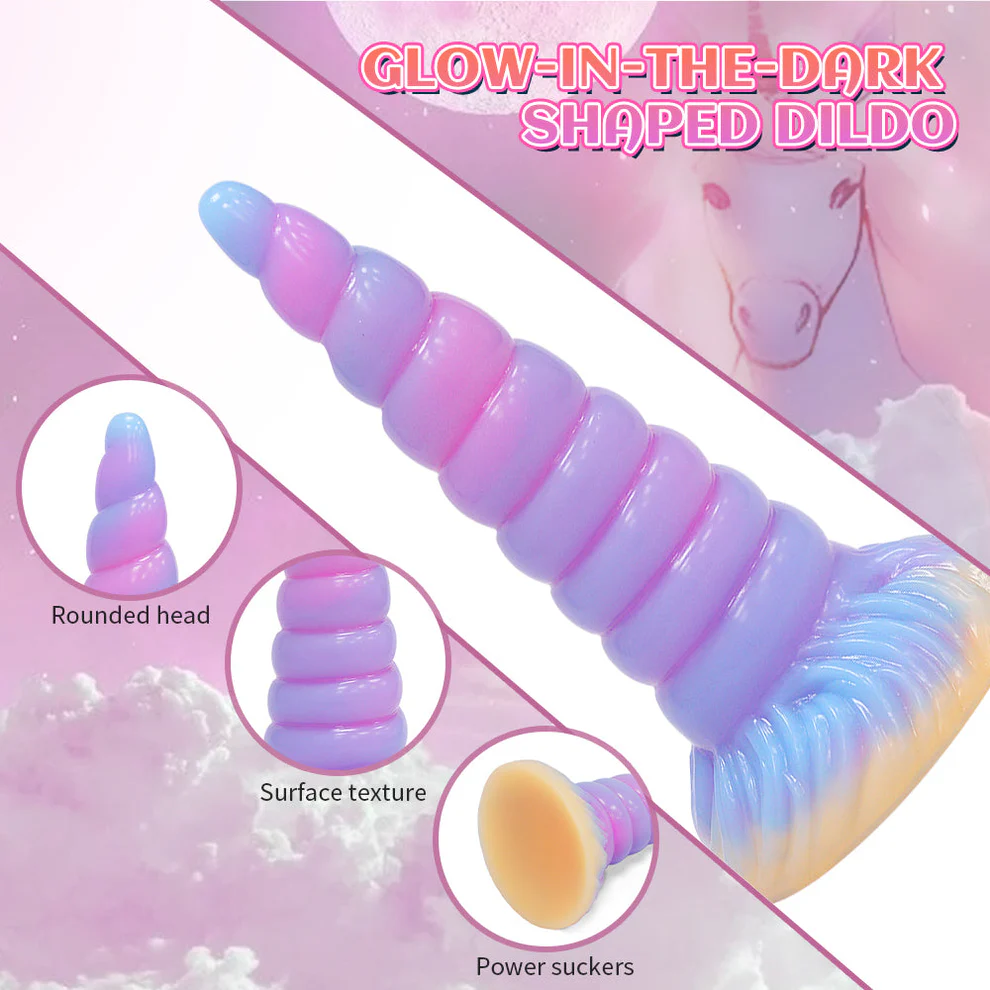 7.99'' Light Up Fantasy Anal Unicorn Dildo with Suction Cup - image 5