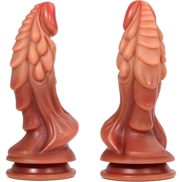 22cm Curved Silicone Dildo with Suction Cup - Nude - image 2