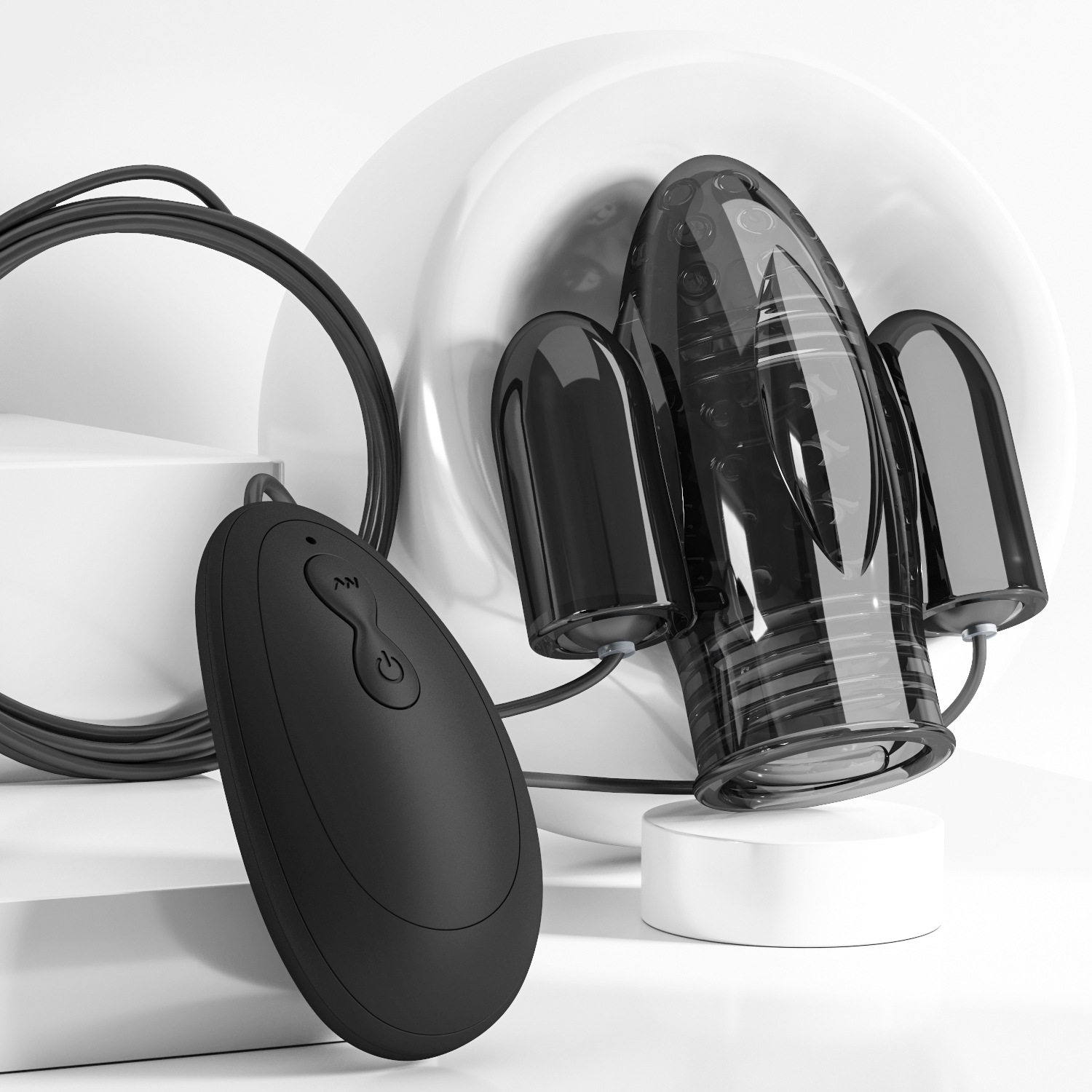 Black Warrior Electric Glan Vibrator Cock Ring -WeLovePlugs