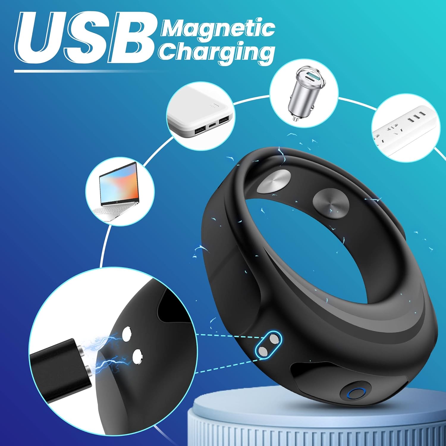 Electric Cock Ring (Delay 10 Vibration Modes+Clitoris Stimulation)-WeLovePlugs