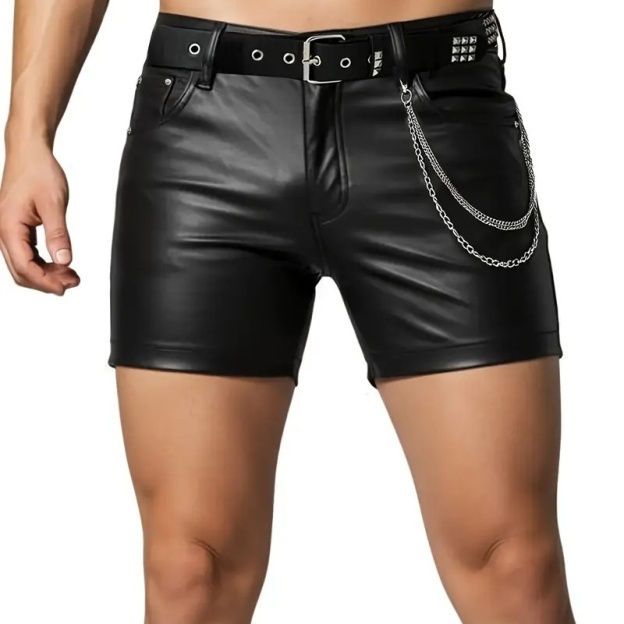 Men's Leather-look Shorts - image 4