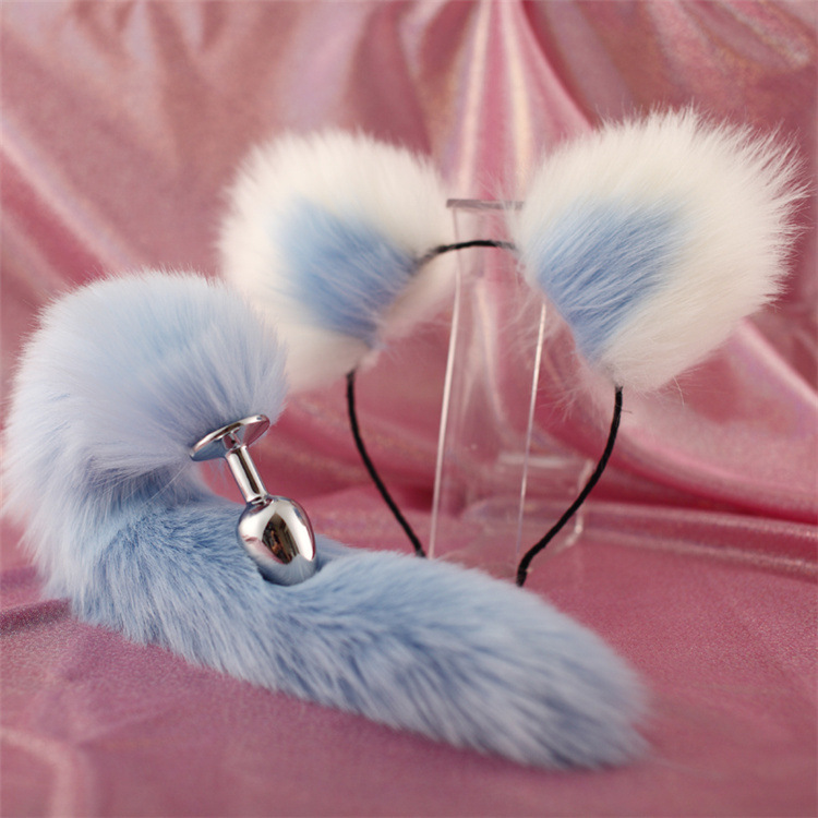 Cute Soft Cat Ears Headbands with 40cm Tail Plug Erotic Cosplay Accessories-WeLovePlugs