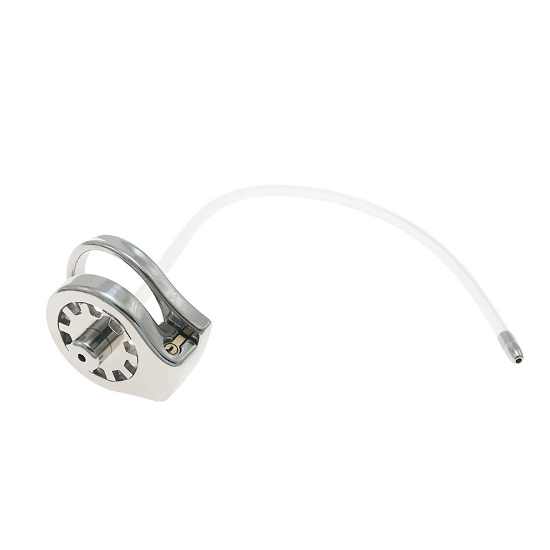 Thickened Stainless Steel Chastity Cage with 11.8-Inch Catheter – 4 Ring Sizes-WeLovePlugs