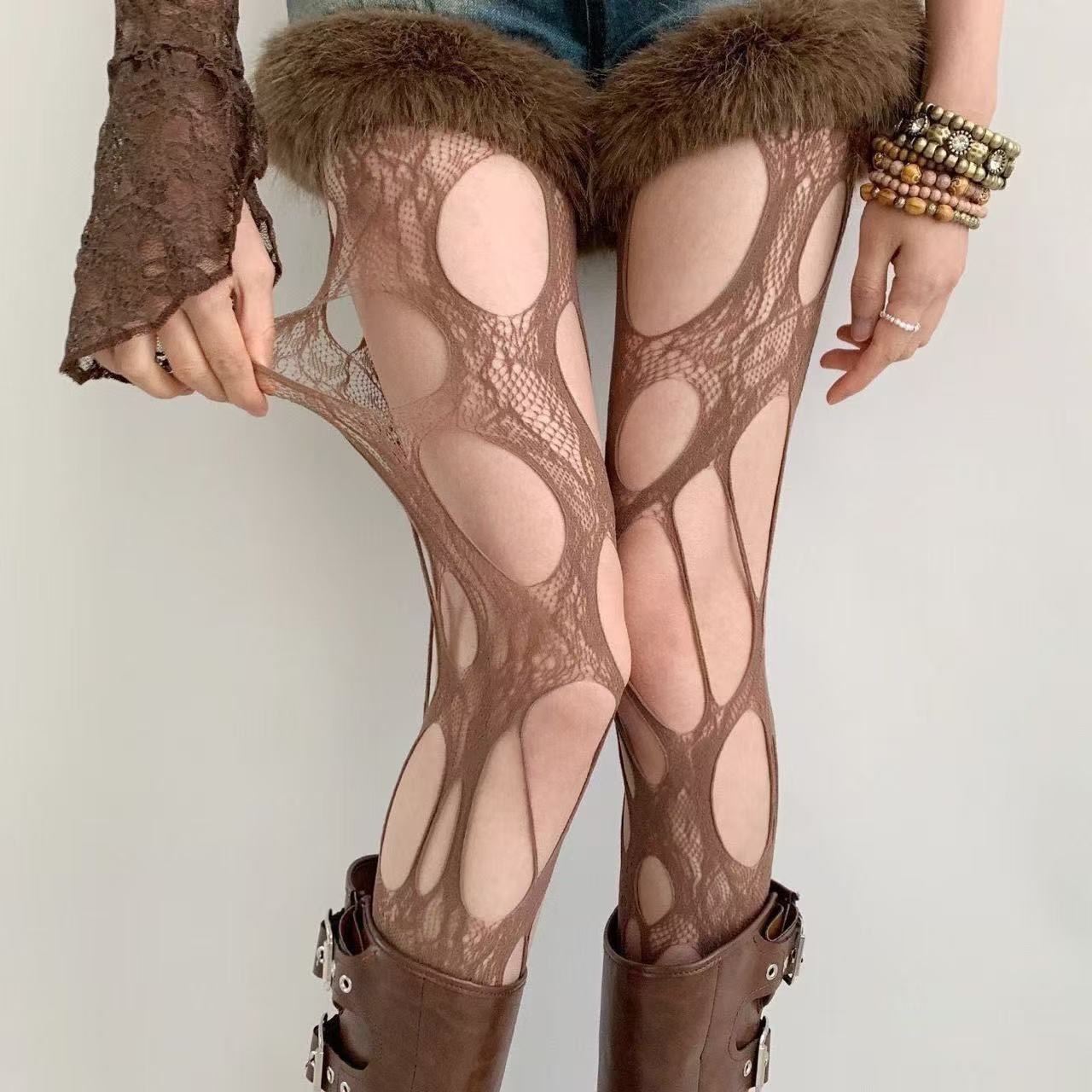 Gothic Ripped Fishnet Tights Stocking – Edgy & Bold for Night Outs-WeLovePlugs