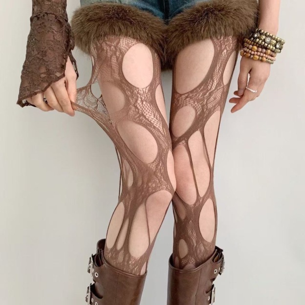 Gothic Ripped Fishnet Tights Stocking – Edgy & Bold for Night Outs-WeLovePlugs