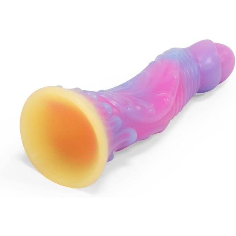 6.69'' Glow-in-the-Dark Worm Design Silicone Dildo with Suction Cup - image 5