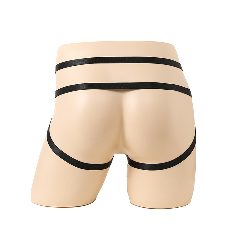 Men's Strappy G-String Butt Lift Thong with Cock Ring