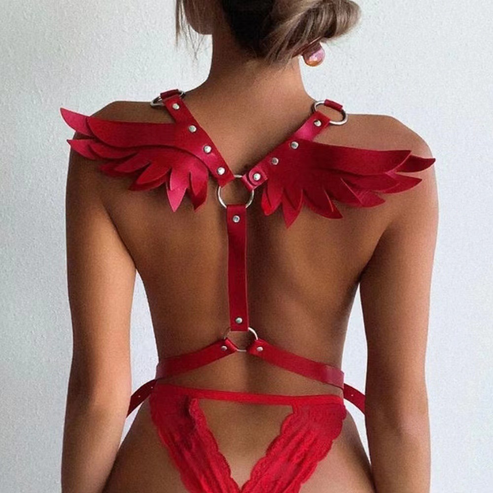 Dark Angel Wing Lingerie Harness Set