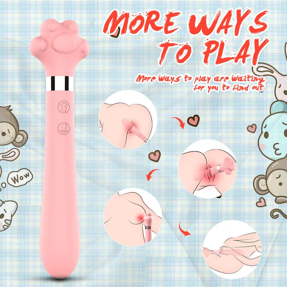 Cute Cat Paw 7 Flapping Clitoral G Spot Vibrator-WeLovePlugs