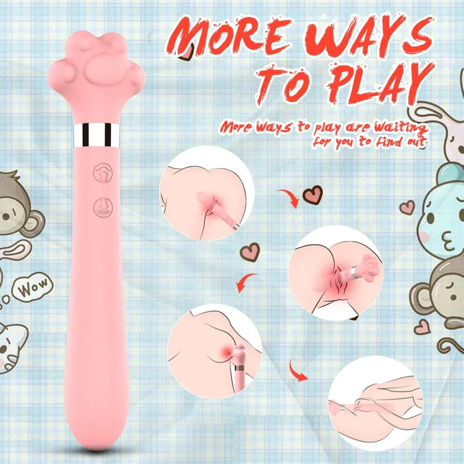 Cute Cat Paw 7 Flapping Clitoral G Spot Vibrator-WeLovePlugs