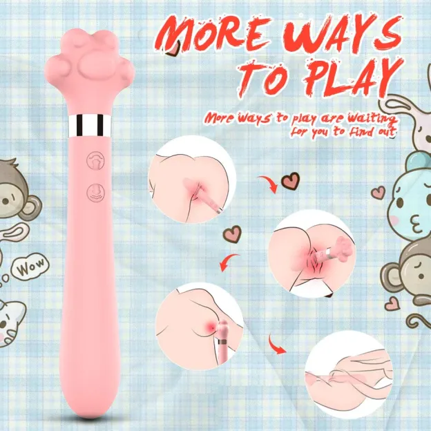 Cute Cat Paw 7 Flapping Clitoral G Spot Vibrator-WeLovePlugs