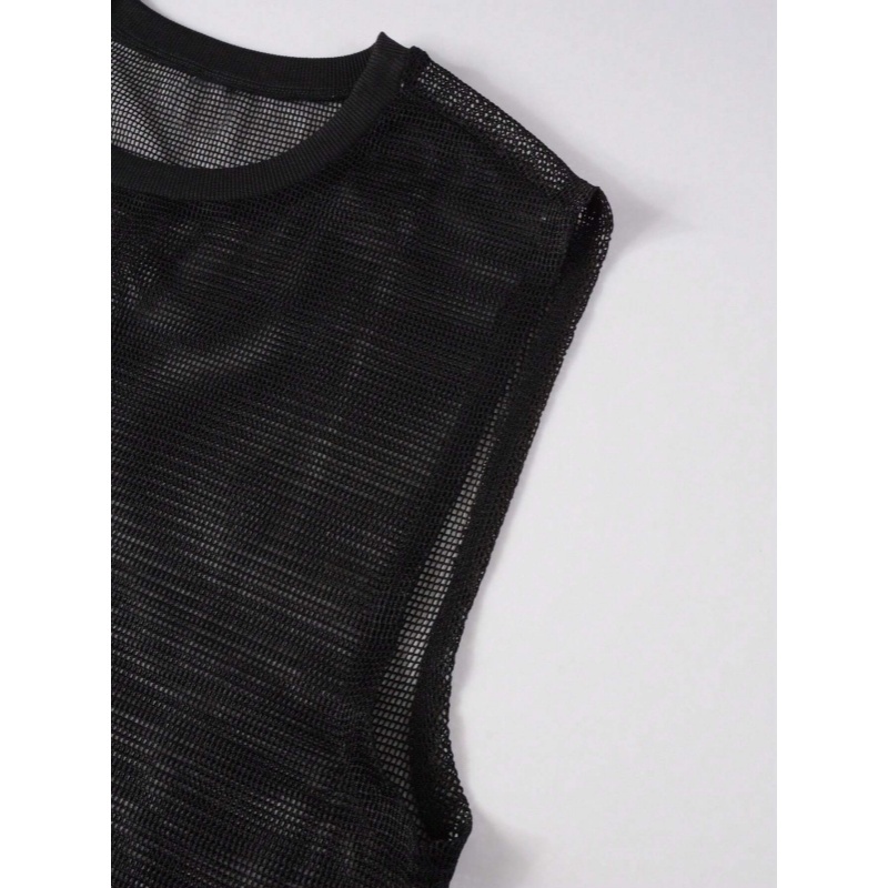 Men's Sleeveless Mesh Polyester Top - image 3
