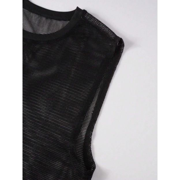 Men's Sleeveless Mesh Polyester Top - image 3