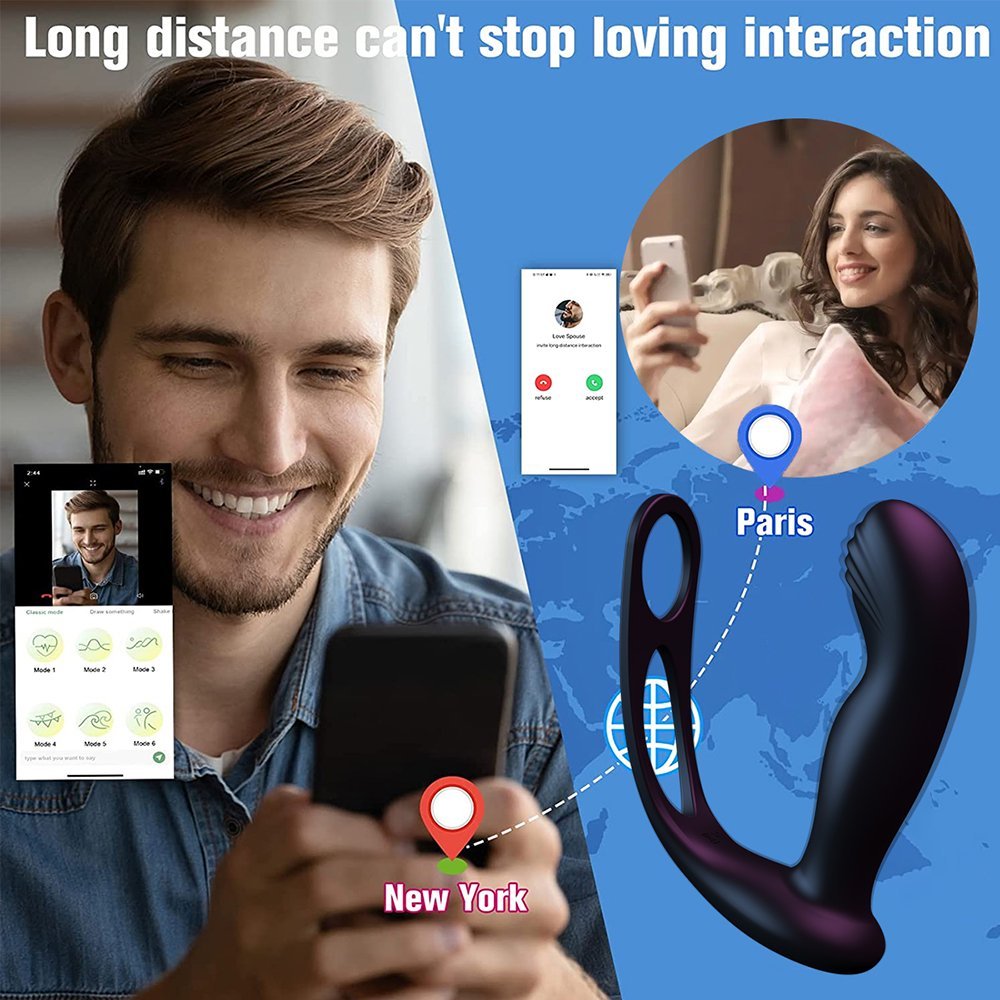 App-Controlled Anal Vibrator with Dual Penis Ring - image 7