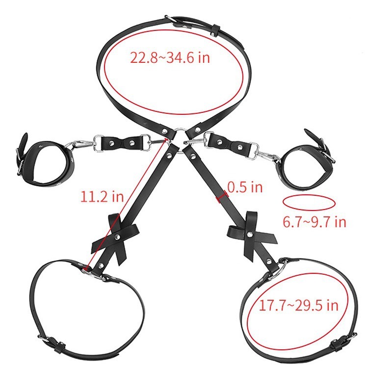 BDSM Hand Wrsit Restraints Spreader Bar Lingerie Harness