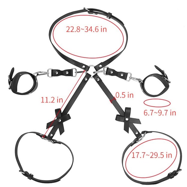 BDSM Hand Wrsit Restraints Spreader Bar Lingerie Harness