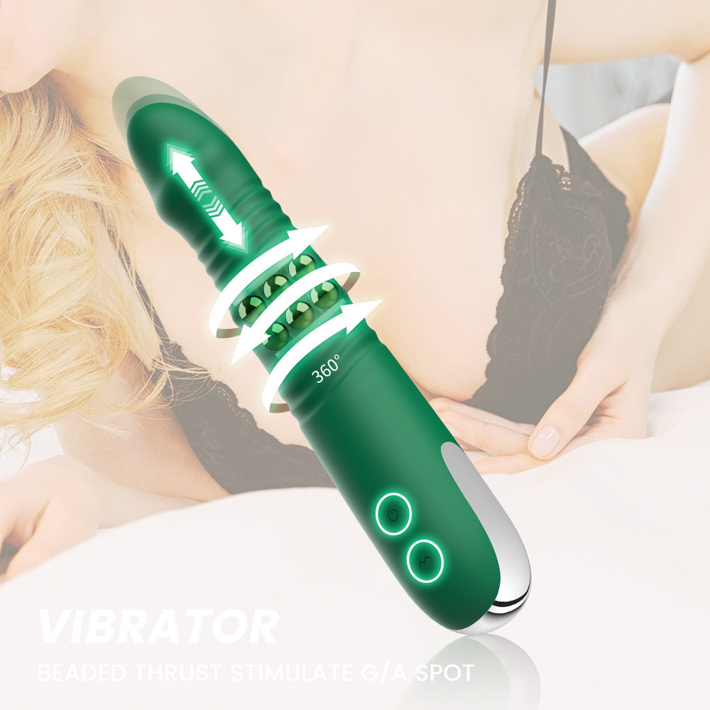 Thrusting Rotating Cucumber Vibrator Dildo G Spot Clit Massager