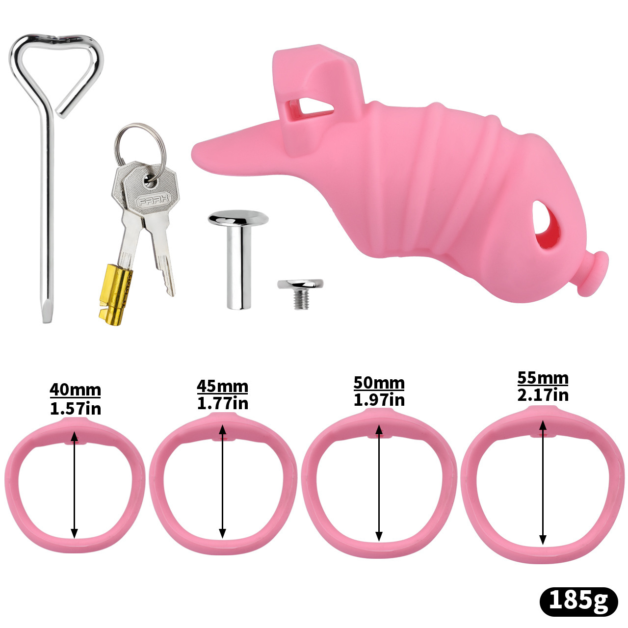 Premium Silicone Chastity Cage with Urethral Tube-WeLovePlugs