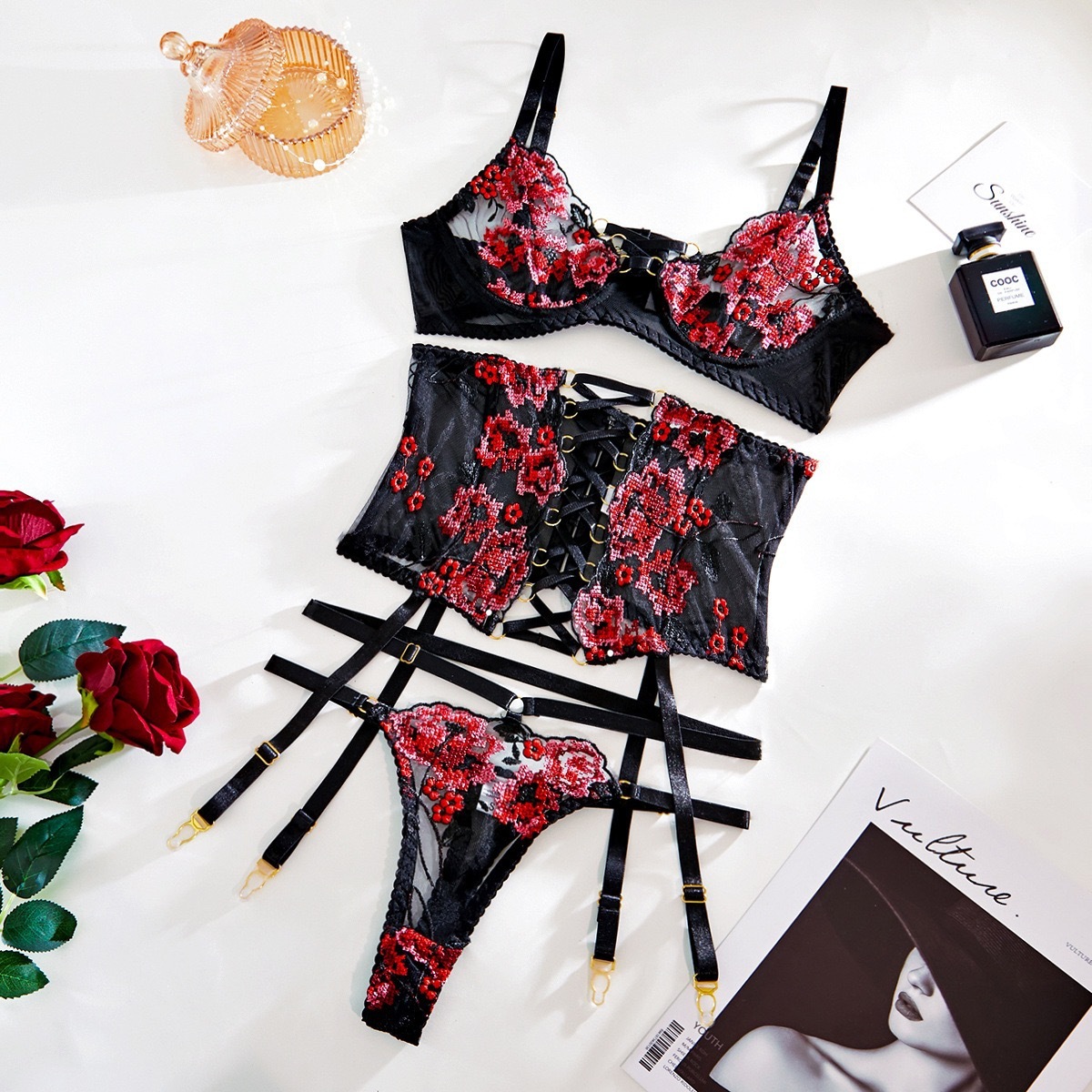 Elegance Enchanted Lace Lingerie Set-WeLovePlugs