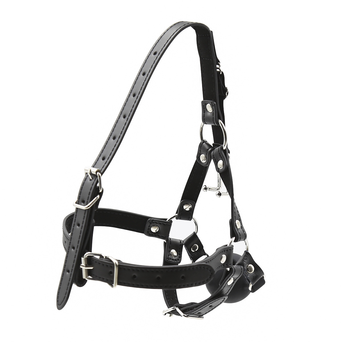 Adjustable Breathable Mouth Ball Gag with Nose Hook BDSM Control