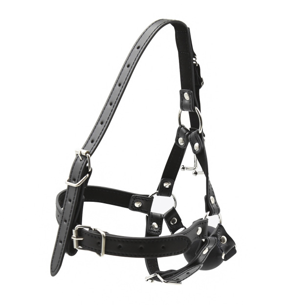 Adjustable Breathable Mouth Ball Gag with Nose Hook  BDSM Control