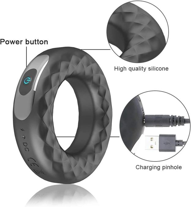 Electric Cock Ring (Delay 10 Vibration Modes+Clitoris Stimulation)-WeLovePlugs